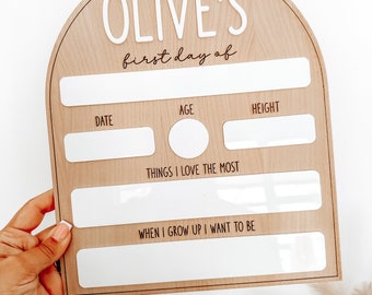 Personalised First Day of School Board | Reusable School Memory Whiteboard | Children’s Gifts | Grow With Me Board