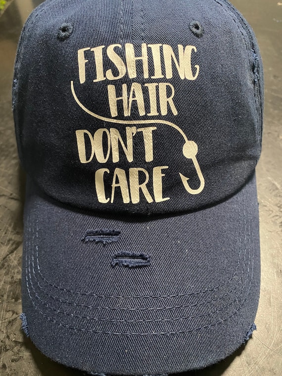 Fishing Hair Don’t Care Ponytail Baseball Cap