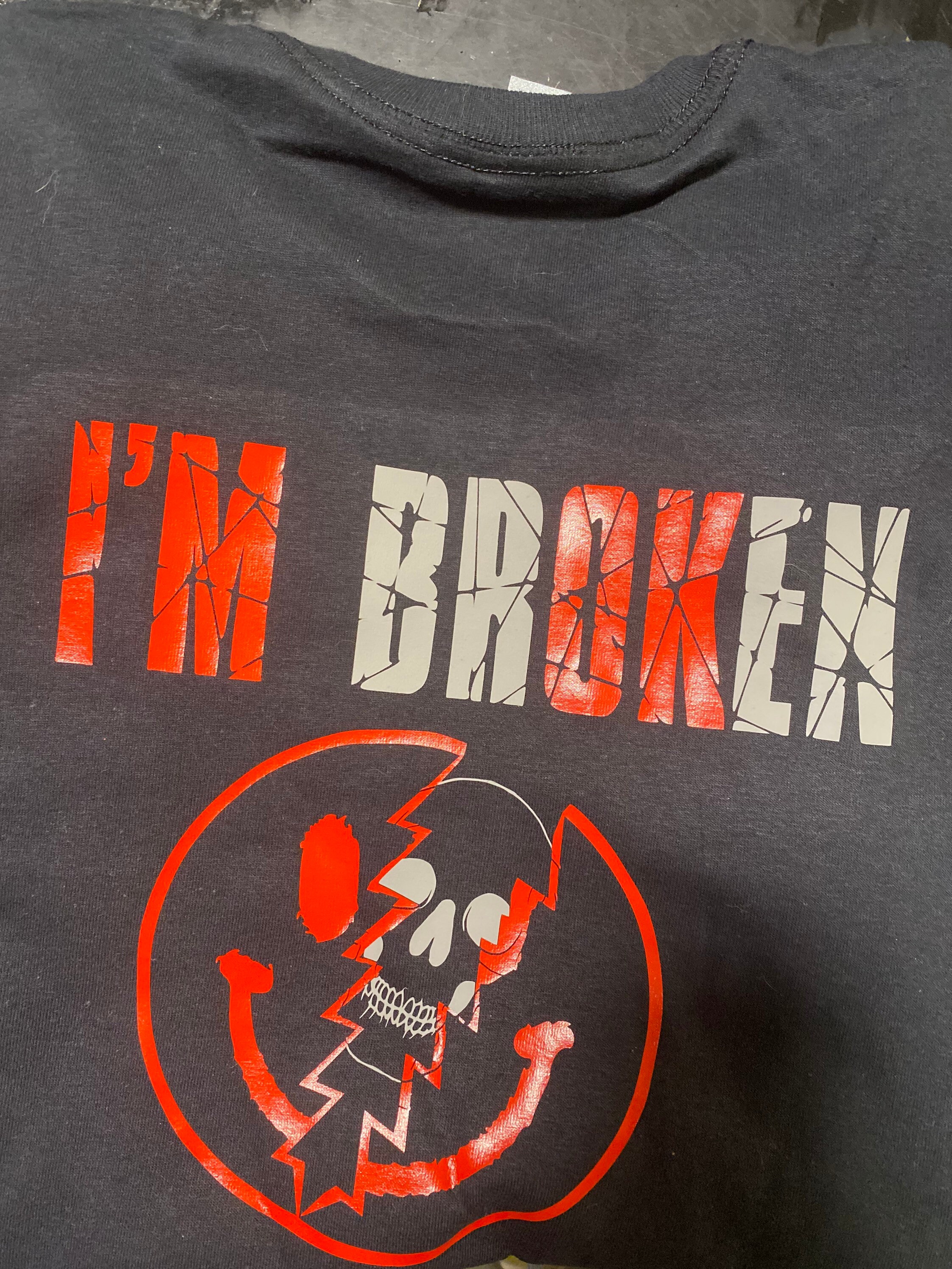 I'm Ok, I'm Broken Skull in Smiley Face T-shirt - Etsy