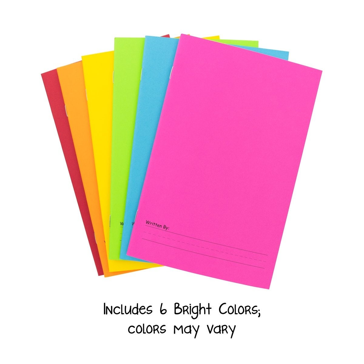Hygloss Blank Story Books for Kids, 5.5 x 8.5, Soft Cover in 6 Bright Colors, 24 Pages E