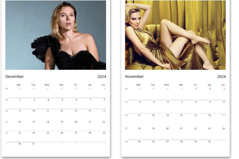 2024 Scarlett Calendar 2024 Wall Calendars 2024 Actors Etsy Australia