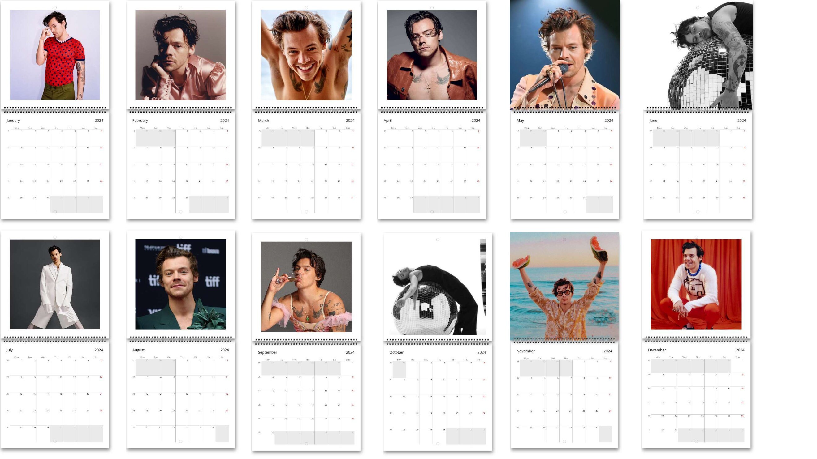 Harry Styles Calendar 2024 Celebrity Calendar 2024 Wall Etsy Australia