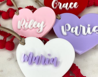 Valentine's Day Tags | Valentines Day Basket Markers | Valentines Basket Gift Tag | Basket Tags | Custom Name Tags | Heart Tags | Custom