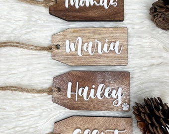 Personalized Christmas Stocking Tags, Stocking Name Tags, Personalized Wooden Tags, Custom Name Tag, Wooden Stocking Tags, Wooden Gift Tags