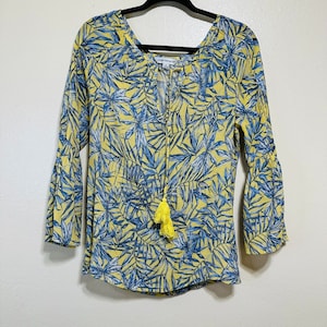 Counterparts BOHO Women&#39;s Bamboo Design Size S Long Sleeve Tunic Top