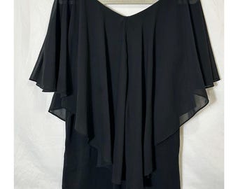 Blusa de talla grande 18 para mujer de Avenue Studio, con mangas acampanadas y escote redondo, color negro.