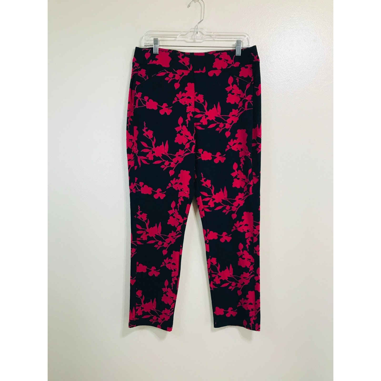 Chico's, Pants & Jumpsuits, Chicos So Slimming Red Stretch Pants Size