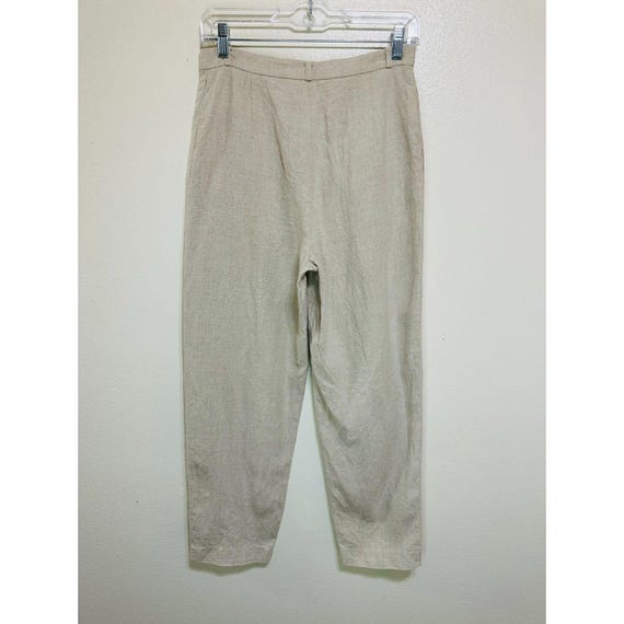Women's Vintage ILGWU Linen Dress Pants High Rise Front Pleat Size