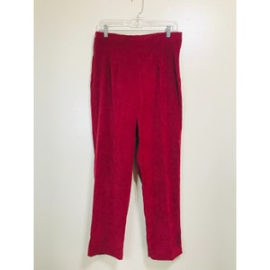 Sag Harbor Women&#39;s Front Pleated Velour Finish Dress Pants, Size 12