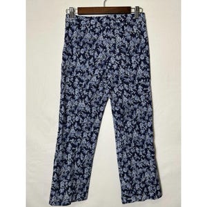 Drew Anthropologie Women's Isabelle Capri Pants Blue Floral Stretch Size 8 image 3