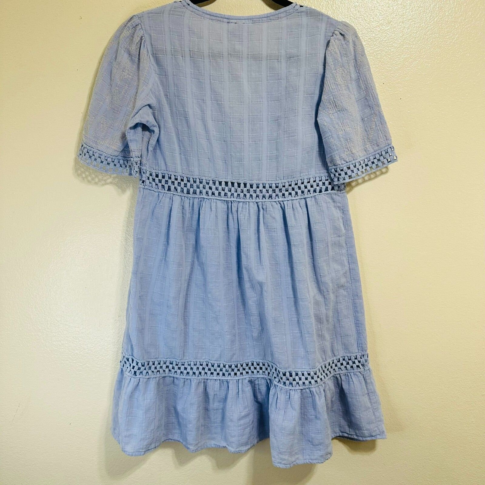 bridal shower dress blue and white S Steel Sleeveless Smocked Waist Cotton Mini – Minimalist Dress Size:XL / 10 party dress YiZYiF Kid Girl Off Slate
