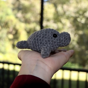 Mini Manatee, Crochet Manatee Keychain, Manatee Plush, Mini Sea Life Plushie