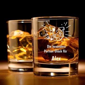 Personalized Whiskey Bourbon Glass Engraving with name Design: Cloverleaf Perfect gift for dad image 1
