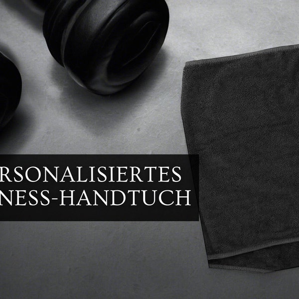 Personalisiertes Fitness-Handtuch Schwarz mit Stick