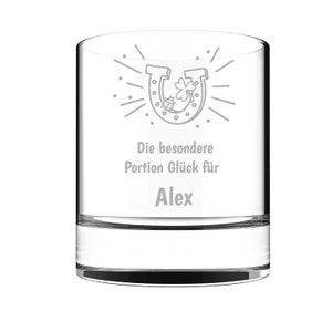 Personalized Whiskey Bourbon Glass Engraving with name Design: Cloverleaf Perfect gift for dad image 3