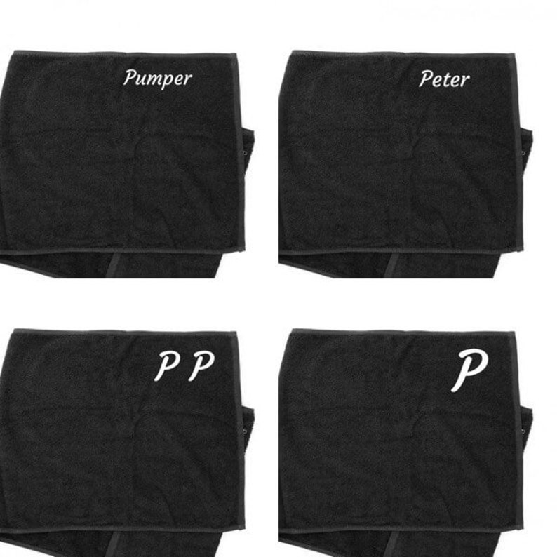 Personalisiertes Fitness-Handtuch Schwarz mit Stick Bild 3