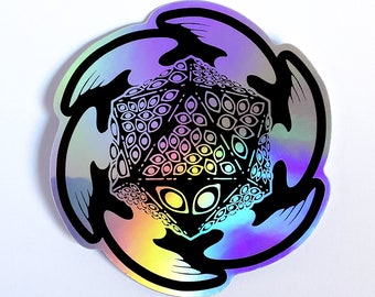Biblically Accurate D20 Holographic Vinyl Sticker