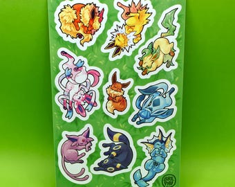 Sleepy Eeveelutions Vinyl Sticker Sheet