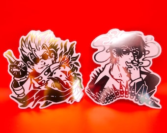 Trigun: Vash & Wolfwood Gold/Silver Foil Vinyl Stickers