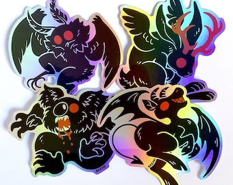 Zestaw naklejek winylowych Holographic Cryptids