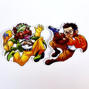 Disco Elysium: Harry & Kim Vinyl Stickers