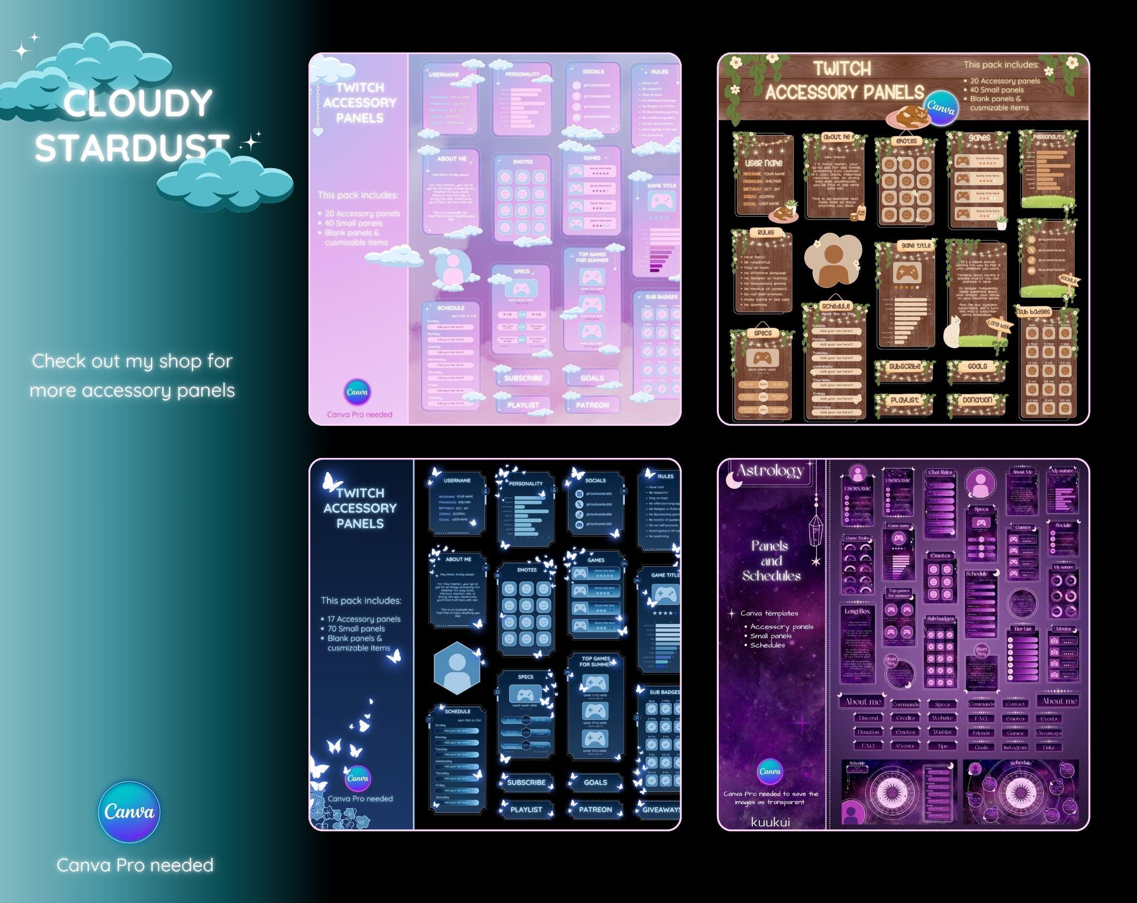 Cloud Stream Panels, Vtuber Twitch Panels, Cute Twitch Panels, Twitch ...