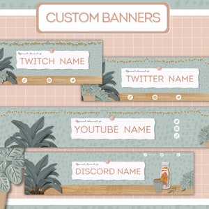 Lofi Twitch, Twitter and Youtube banner. Cozy custom profile banner for social media.