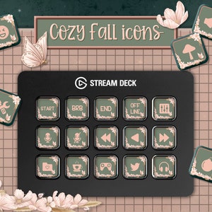 Cottagecore Stream Deck icons set for Elgato. 200 unique Icons for Elgato Streamdeck.