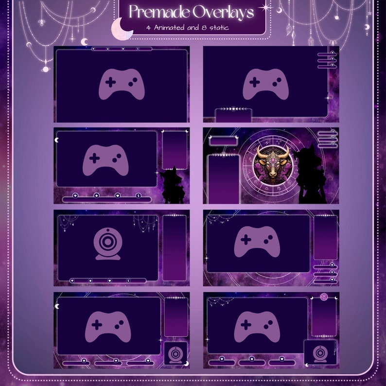 Zodiac Stream Overlay Pack. Taurus Twitch Overlay. Astrology Stream ...