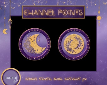 Moon coin emotes. Celestial twitch channel points.
