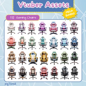 112 Vtuber gaming chairs. Twitch Vtuber assets. Png gaming chairs. Streaming chair asset. Pngtuber chair. Accessories for Vtuber bedroom.