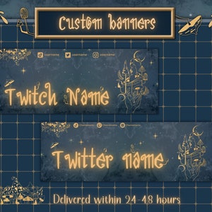 Magic mushrooms Twitter and Twitch banner. Personalized stream banner.
