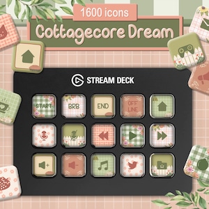 Cottagecore Stream Deck Icons-Set für Elgato. 1600 Cozy Icons für das Elgato Streamdeck.