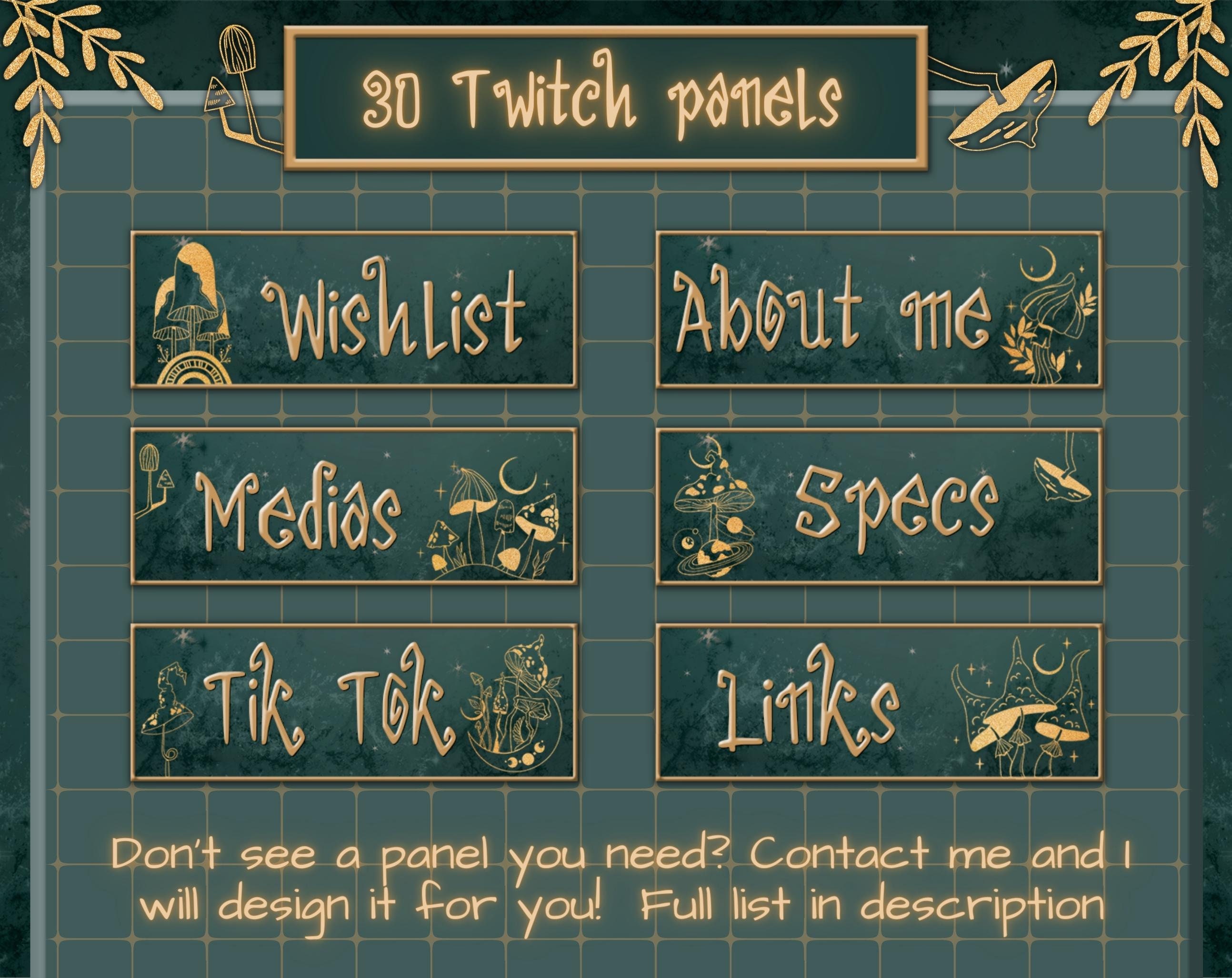 Green Emerald Mushrooms Twitch Overlay Package Gold Mystic - Etsy