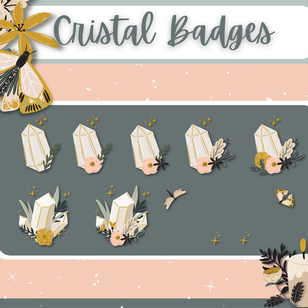 Crystal Twitch badges and flairs | Witch sub badges for Twitch