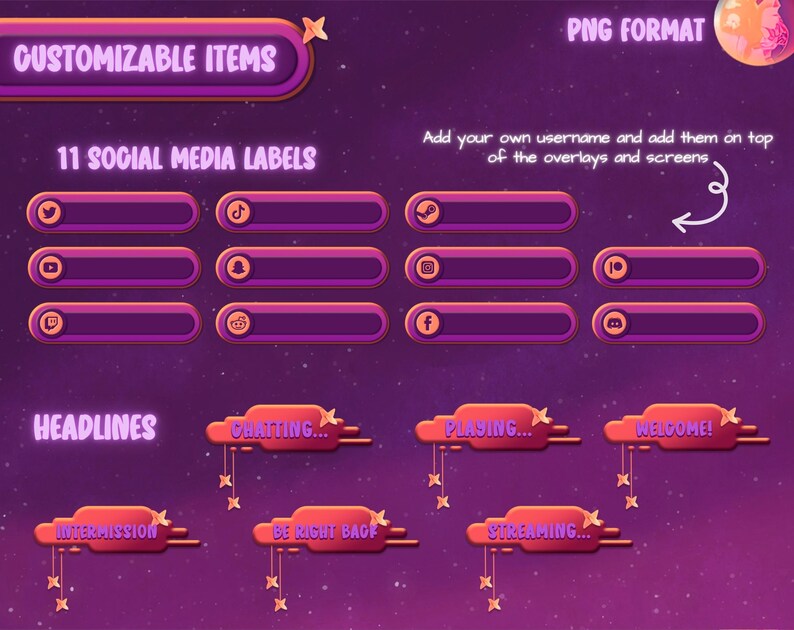 Fantasy Moon Twitch Overlay Package. Stream Overlay for Obs - Etsy