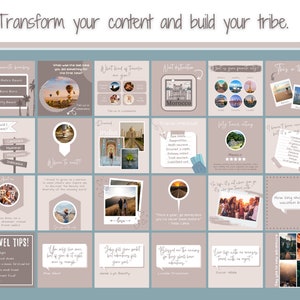 Travel Instagram template, Travel agent canva template, Travel social media template image 3