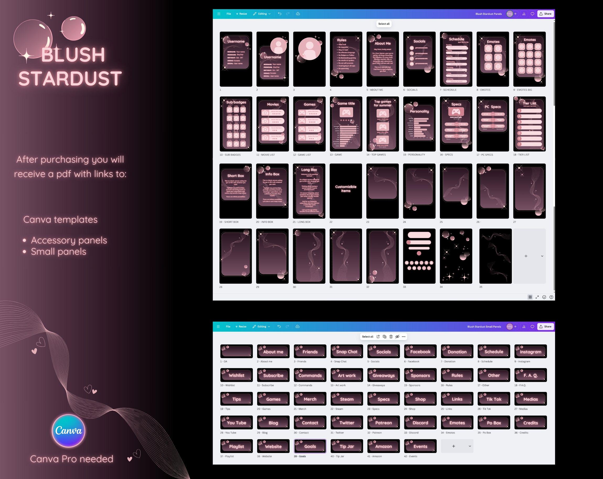 Cute Twitch Panels, Twitch Stream Panels, Vtuber Twitch Panels, Pink ...
