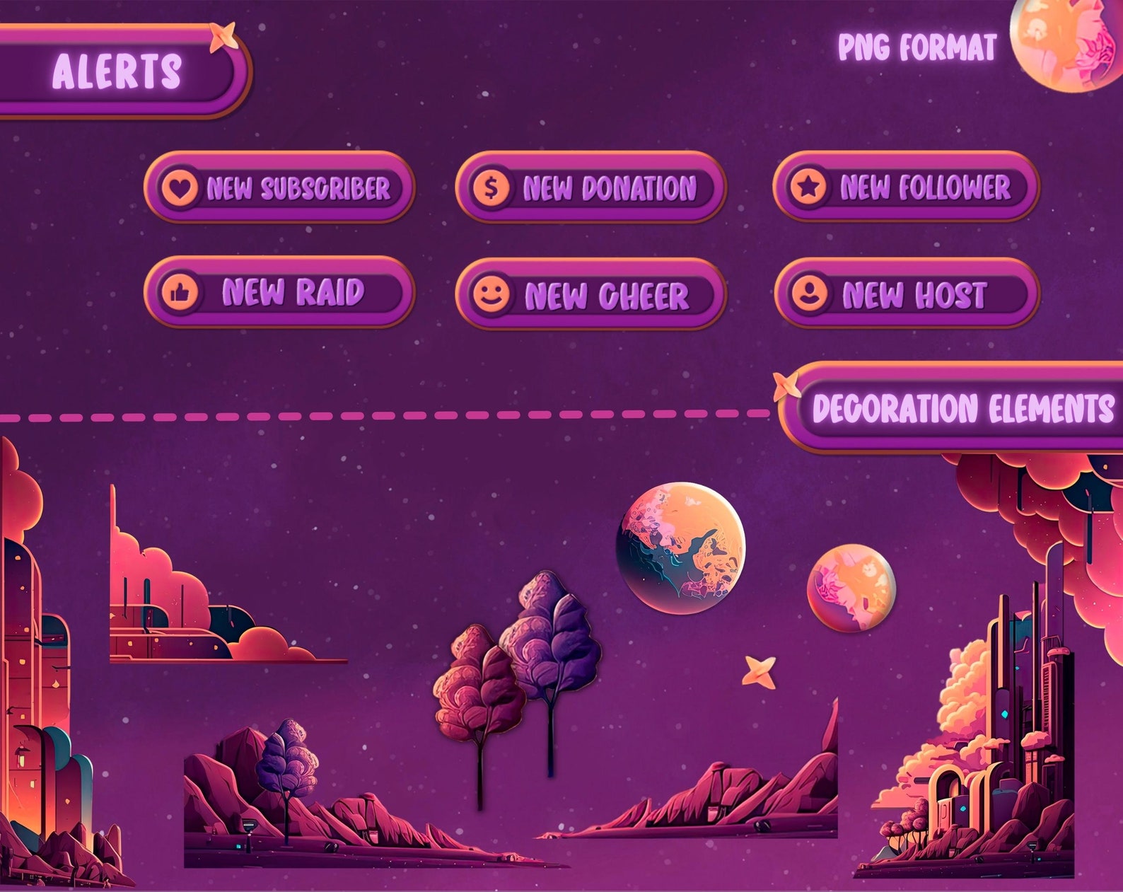 Fantasy Moon Twitch Overlay Package. Stream Overlay for Obs - Etsy