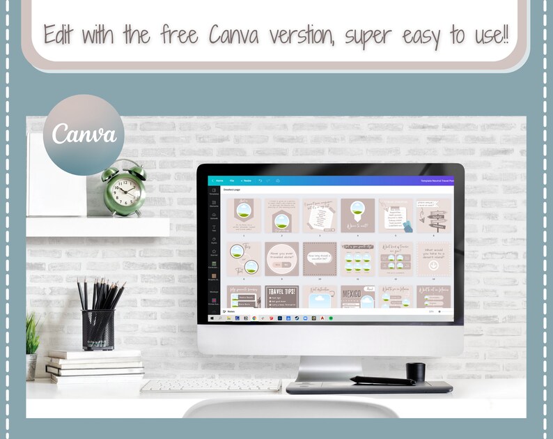 Travel Instagram template, Travel agent canva template, Travel social media template image 5