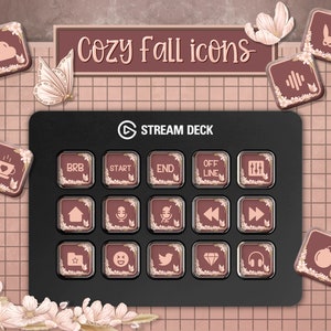 Cozy Stream Deck icons set for Elgato. 200 unique Icons for Elgato Streamdeck.