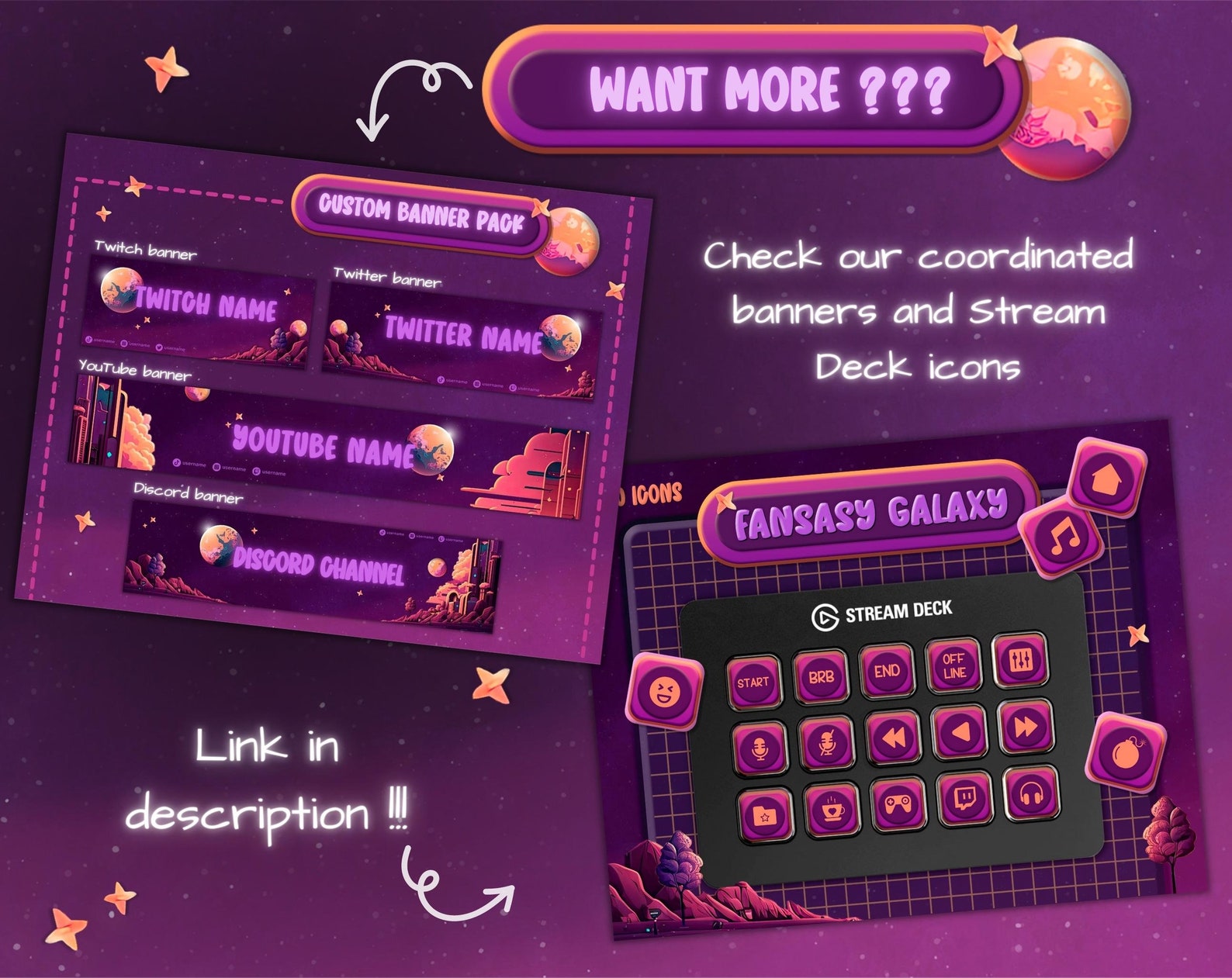Fantasy Moon Twitch Overlay Package. Stream Overlay for Obs - Etsy