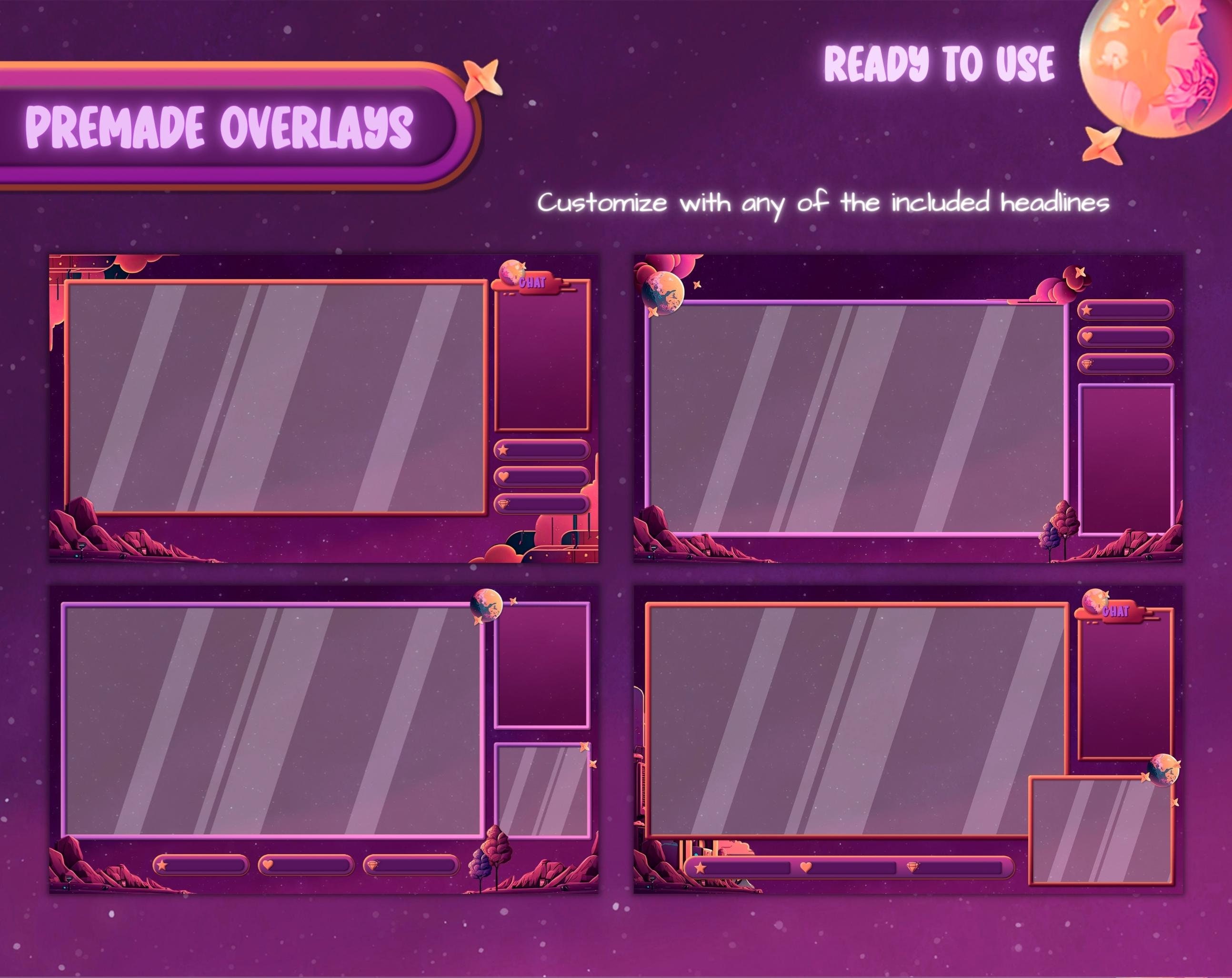 Fantasy Moon Twitch Overlay Package. Stream Overlay for Obs and ...