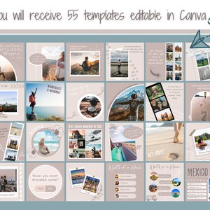 Travel Instagram template, Travel agent canva template, Travel social media template image 2