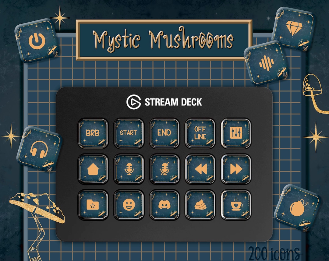 Stream Deck Icons Set Screensavers. 200 Mystic Mushroom Icon Pack for Stream Deck Icons Set Screensavers. 200 Mystic Mushroom Icon Pack for