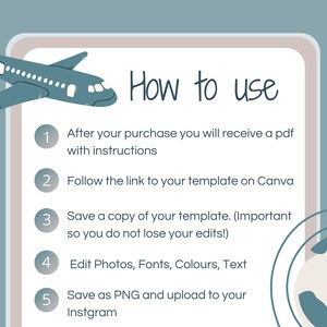 Travel Instagram template, Travel agent canva template, Travel social media template image 9