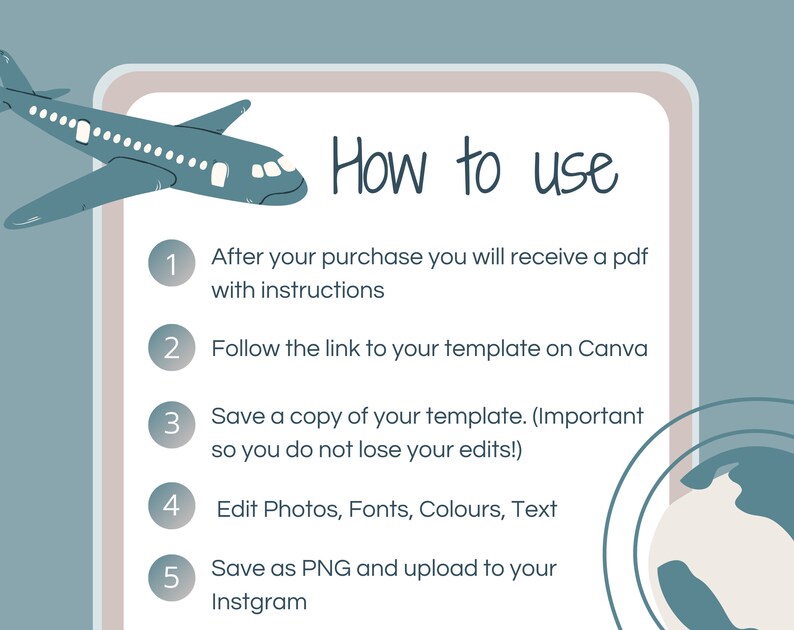 Travel Instagram template, Travel agent canva template, Travel social media template image 9