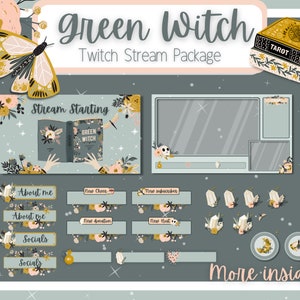 Witch twitch layout | Witchy twitch overlay package | Stream overlay animated | Twitch package.