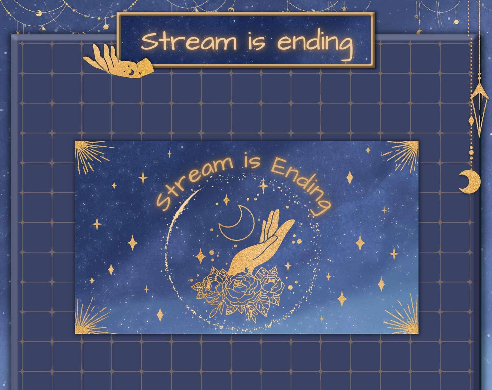 Moon Starting Soon Screen for Twitch. Celestial Stream Animated Screens ...