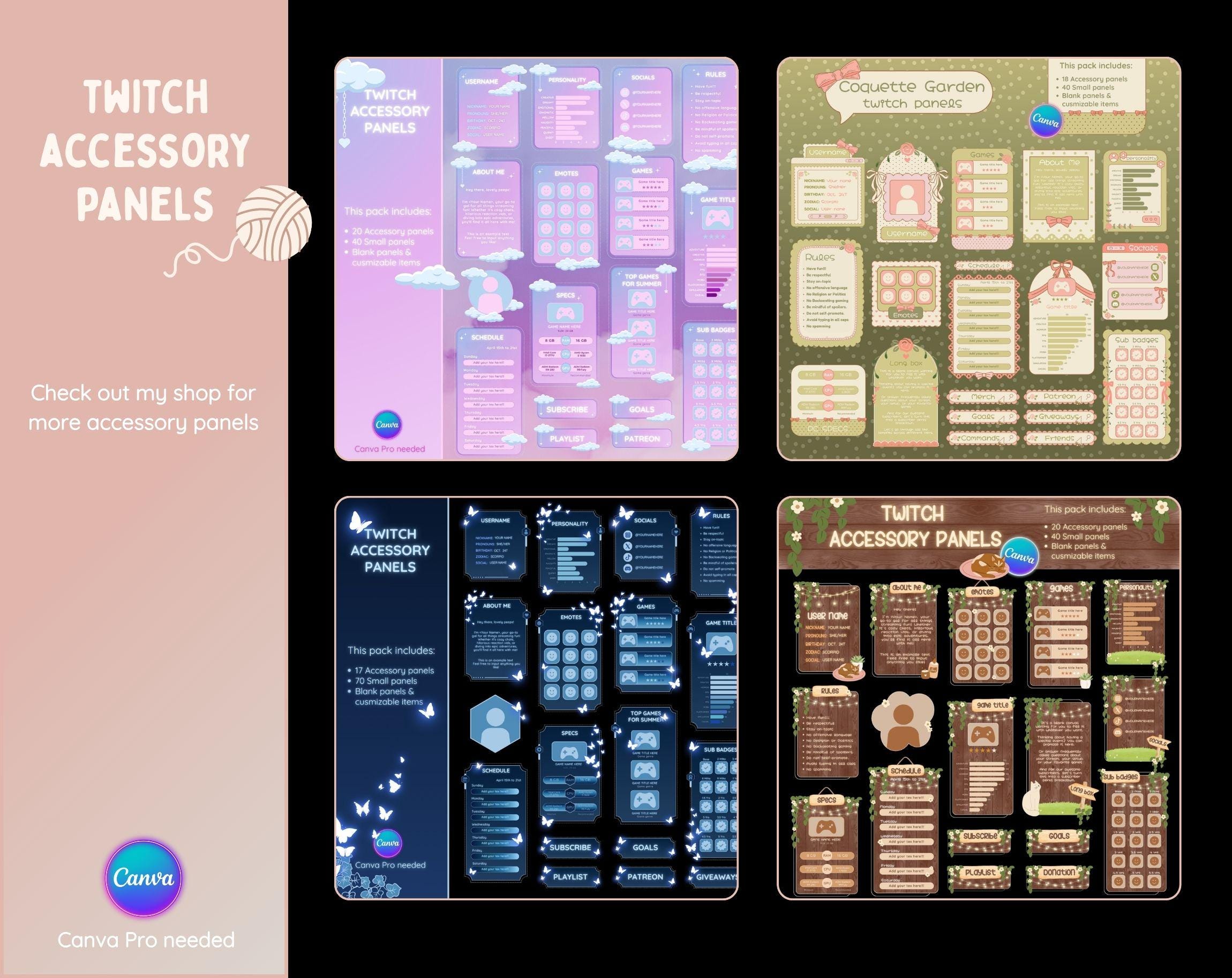 Cat Twitch Panels, Cute Twitch Panels, Kawaii Streamer Panels, Twitch ...